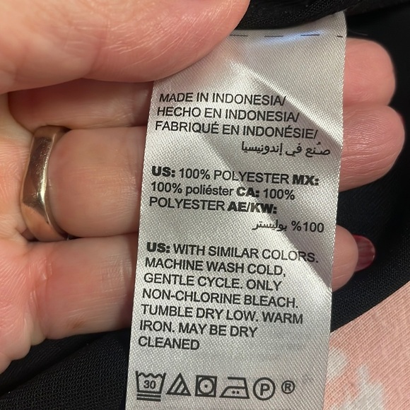 Chico’s oversized tunic mini dress drop shoulder shift style BLACK V neck size S - Picture 7 of 7